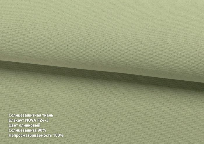 Римська штора DECOLIV Блэкаут Нова бежевий с оливковыми кантами по бокам