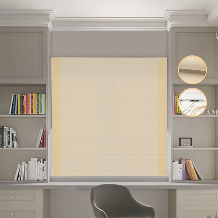 Римська штора Блекаут Нова бежевий з пісочними кантами по боках