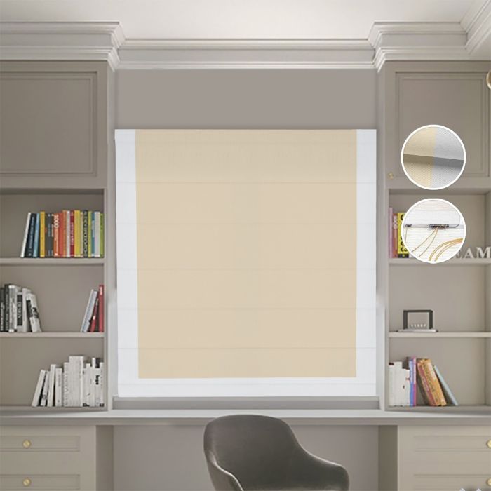 Римська штора Блекаут Нова бежевий з пісочними кантами по боках