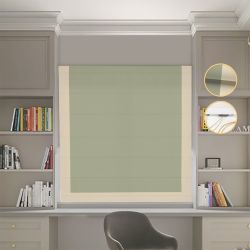 Римська штора Блекаут Нова оливковий з пісочним кантом