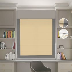 Римська штора Блекаут Нова пісочний з графітовим кантом