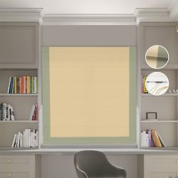 Римська штора Блекаут Нова пісочний з оливковим кантом