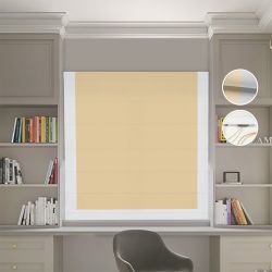 Римська штора Блекаут Нова пісочний з світло-сірим кантом