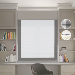 Римська штора Блекаут Нова світло-сірий з графітовим кантом