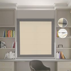 Римська штора Блекаут Нова бежевий з графітовими кантами