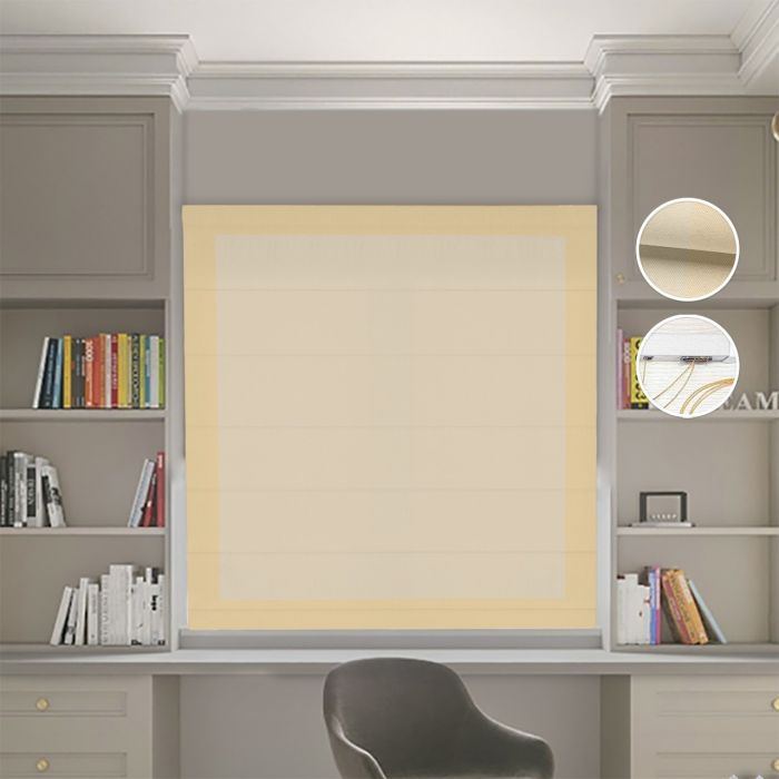 Римська штора Блекаут Нова бежевий з пісочними кантами