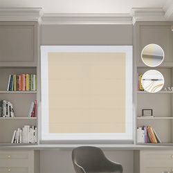 Римська штора Блекаут Нова бежевий з світло-сірими кантами