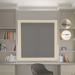 Римська штора Блекаут Нова графітовий з бежевими кантами