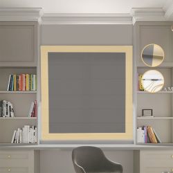 Римська штора Блекаут Нова графітовий з пісочними кантами