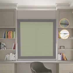 Римська штора Блекаут Нова оливковий з графітовими кантами