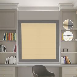 Римська штора Блекаут Нова пісочний з графітовими кантами