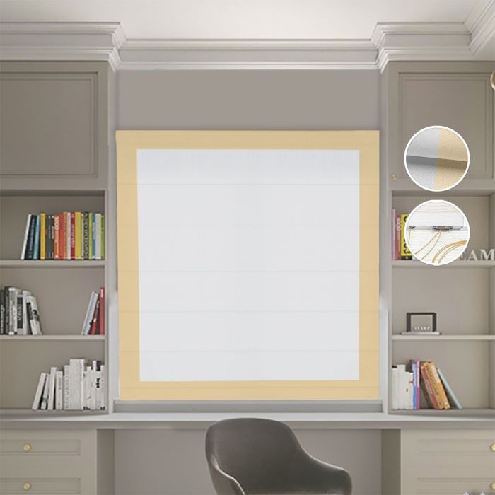 Римська штора Блекаут Нова світло-сірий з пісочними кантами