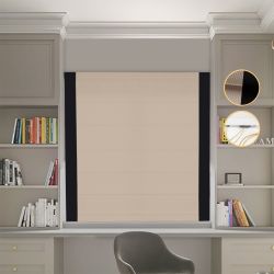 Римська штора Блекаут Перфект бежевий з чорними кантами по боках