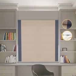 Римська штора Блекаут Перфект бежевий з графітовими кантами по боках