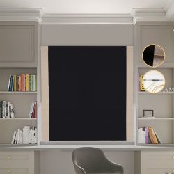 Римська штора Блекаут Перфект чорний з бежевими кантами по боках
