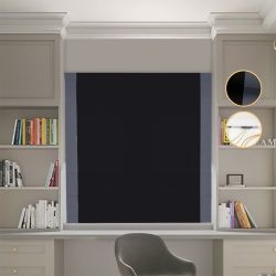 Римська штора Блекаут Перфект чорний з графітовими кантами по боках