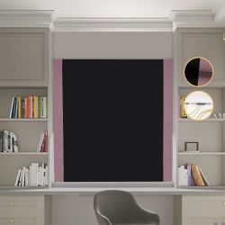 Римська штора Блекаут Перфект з ланцюжковим карнизом чорний з пудровими кантами по боках