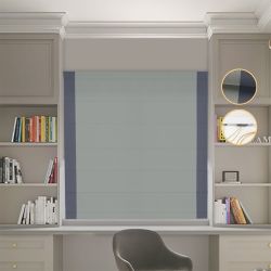 Римська штора Блекаут Перфект оливковий з графітовими кантами по боках