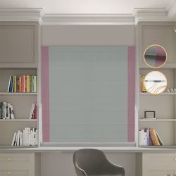 Римська штора Блекаут Перфект оливковий з пудровими кантами по боках