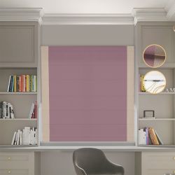 Римська штора Блекаут Перфект пудровий з бежевими кантами по боках