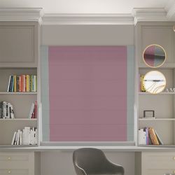 Римська штора Блекаут Перфект пудровий з оливковими кантами по боках