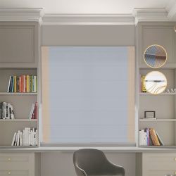 Римська штора Блекаут Перфект світло-сірий з бежевими кантами по боках