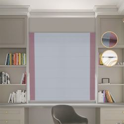 Римська штора Блекаут Перфект світло-сірий з пудровими кантами по боках