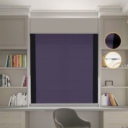 Римська штора Блекаут Перфект бузковий з чорними кантами по боках