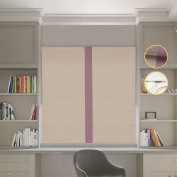 Римська штора Блекаут Перфект бежевий з пудровим кантом по центру