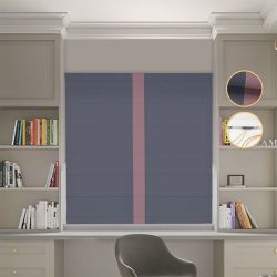 Римська штора Блекаут Перфект графітовий з пудровим кантом по центру