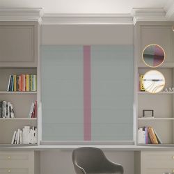 Римська штора Блекаут Перфект з ланцюжковим карнизом оливковий з пудровим кантом по центру