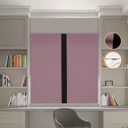 Римська штора Блекаут Перфект пудровий з чорним кантом по центру