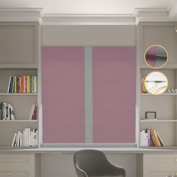 Римська штора Блекаут Перфект пудровий з оливковим кантом по центру