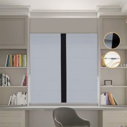 Римська штора Блекаут Перфект світло-сірий з чорним кантом по центру