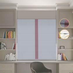 Римська штора Блекаут Перфект світло-сірий з пудровим кантом по центру