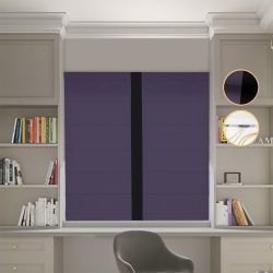 Римська штора Блекаут Перфект бузковий з чорним кантом по центру