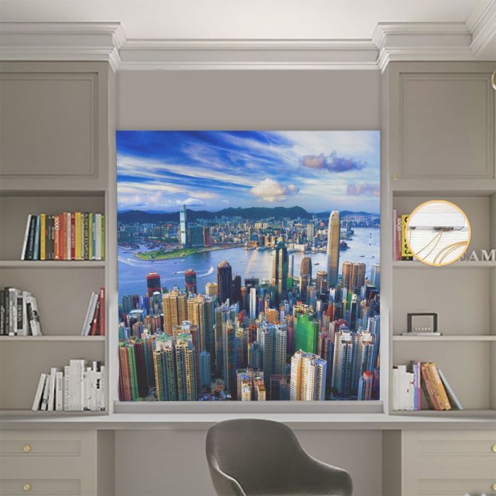 Римська штора DECOLIV Фотопечать Город  Блэкаут 300*170