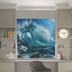 Римська штора з фотодруком Хвилі 00-080 Блекаут