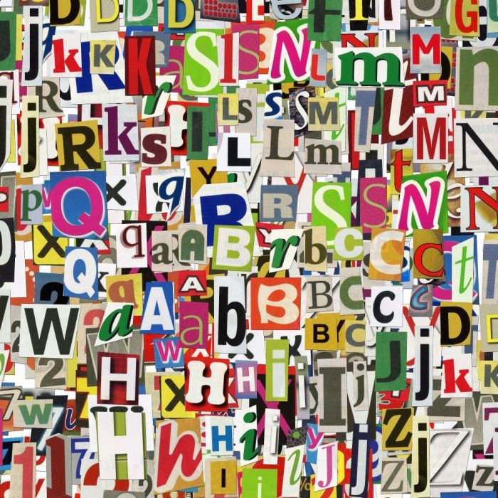 Римська штора з фотодруком Літери  00-082 Блекаут