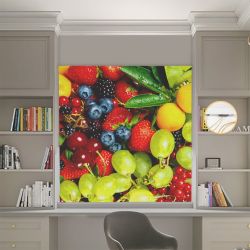 Римська штора з ланцюжковим карнизом Фотодрук Фрукти Блекаут