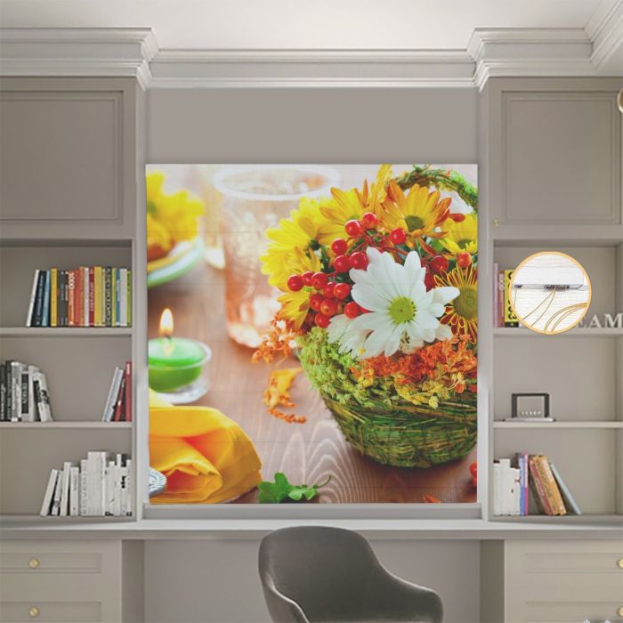 Римська штора DECOLIV Фотопечать кольори  Блэкаут 60*170