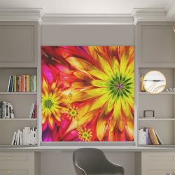 Римська штора з фотодруком Квіти 00-014 Блекаут