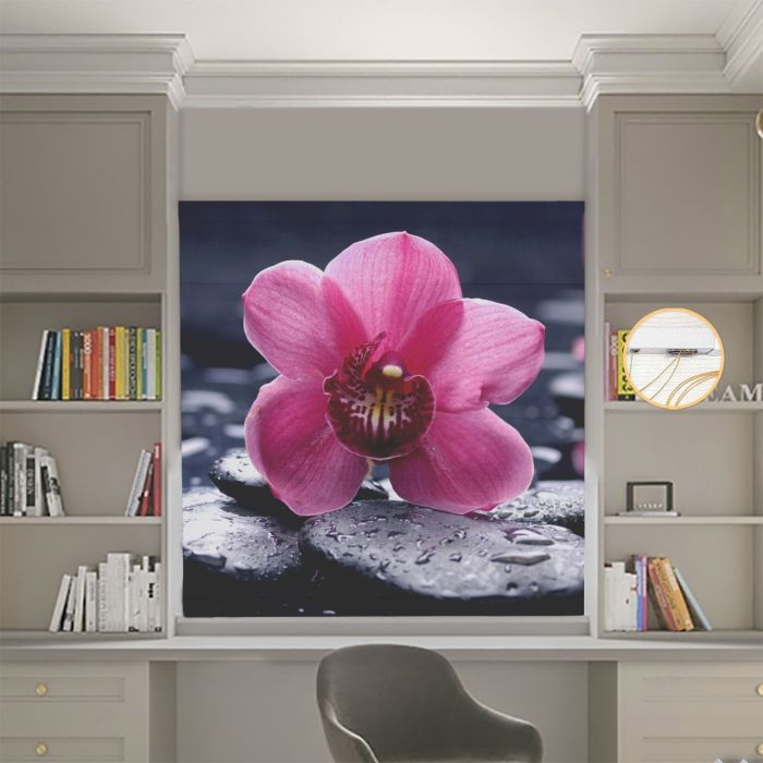 Римська штора DECOLIV Фотопечать Цветок  Блэкаут 270*170