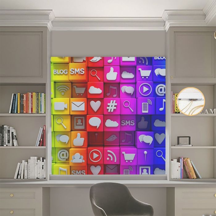 Римська штора DECOLIV Фотопечать Абстракции  Блэкаут 140*170