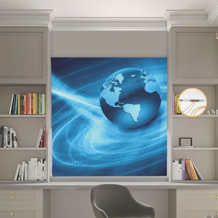 Римська штора з ланцюжковим карнизом Фотодрук Абстракції 003 Блекаут