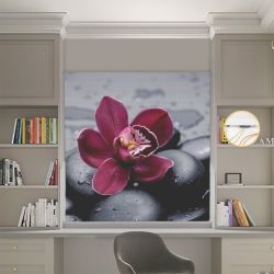 Римська штора з ланцюжковим карнизом Фотодрук Квітка прованс ретро Блекаут