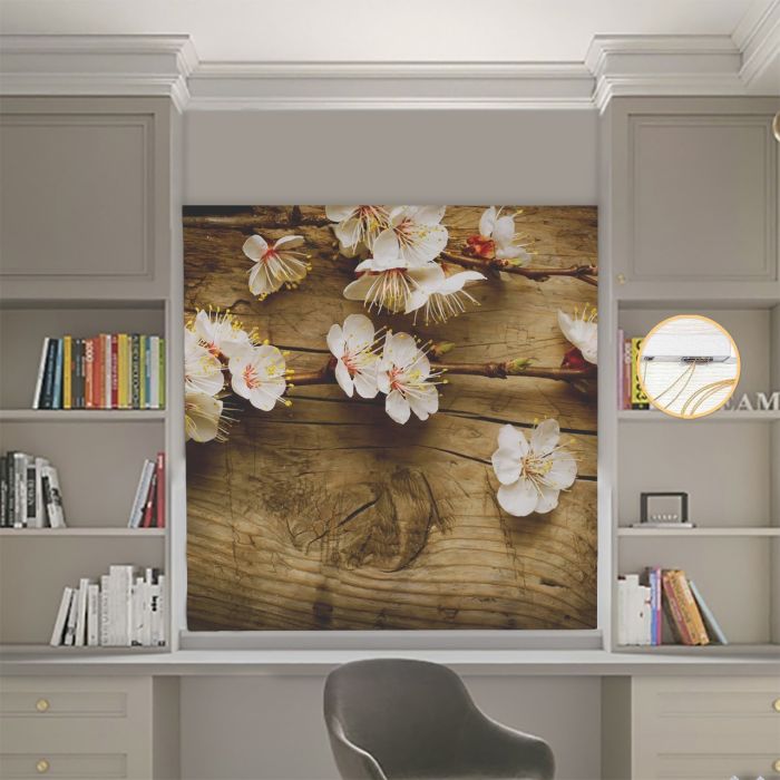 Римська штора з фотодруком Квіти 00-016 Блекаут