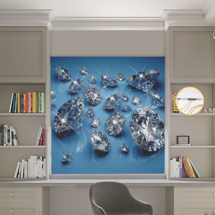 Римська штора з фотодруком Діаманти 00-523 Блекаут