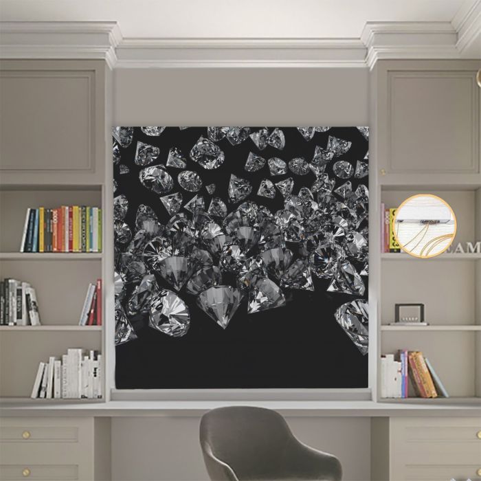 Римська штора з фотодруком Діаманти 00-541 Блекаут