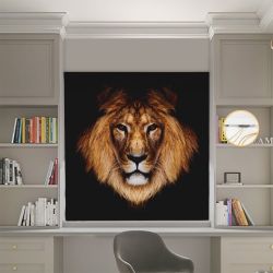 Римська штора з фотодруком Лев Блекаут
